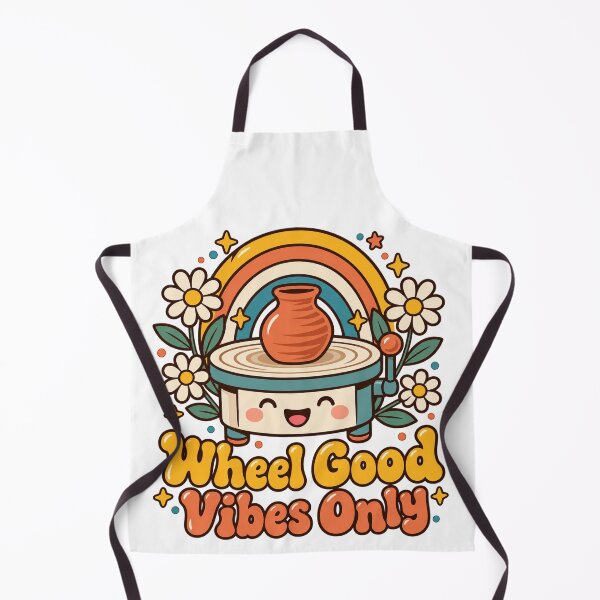 Item preview, Wheel Good Vibes Only Retro Pottery Gift designed and sold by Artful Avenue.