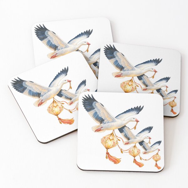 Item preview, Snow Geese Carrying Winter Paper Lanterns designed and sold by Drip stamp.