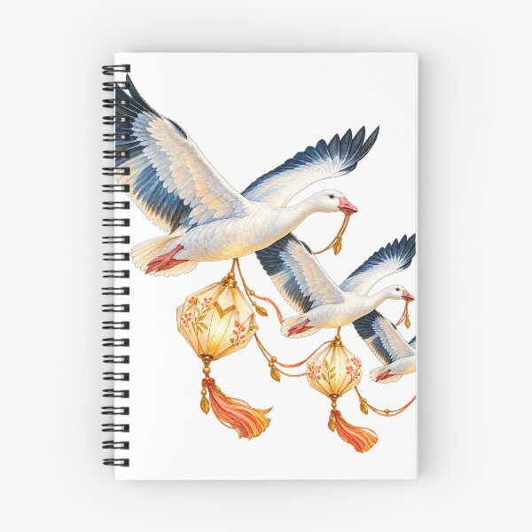 Item preview, Snow Geese Carrying Winter Paper Lanterns designed and sold by Drip stamp.