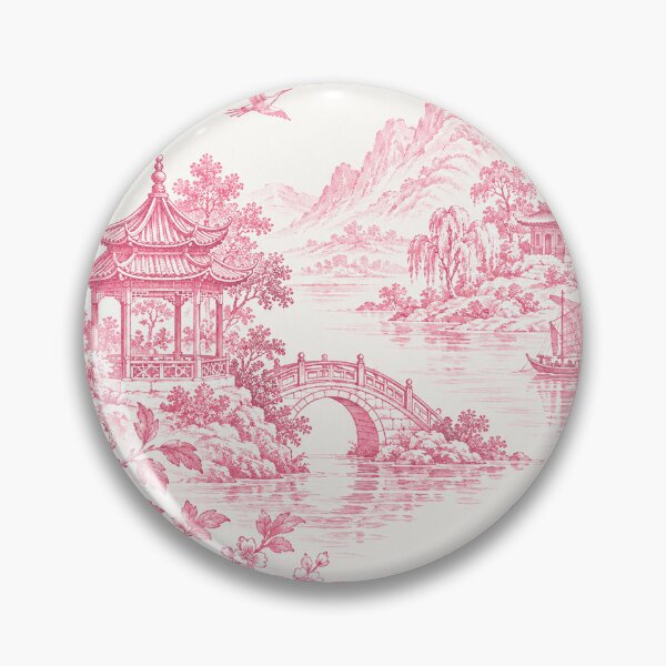 Item preview, Pink Chinoiserie Asian Landscape designed and sold by GraphicAllusion.