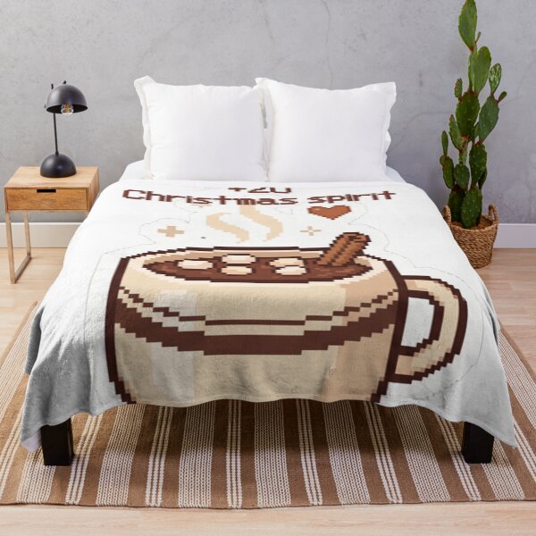 Item preview, cozy winter hot christmas chocolate pixel art designed and sold by samuzai.