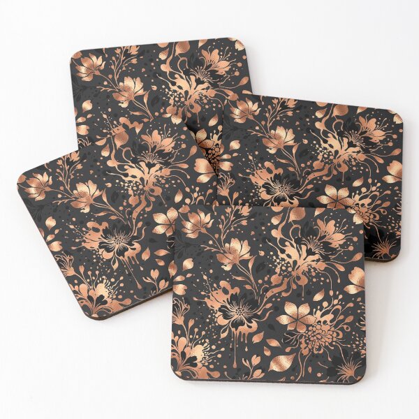 Item preview, Metallic Rose Gold Floral Seamless Pattern designed and sold by Owcomm.