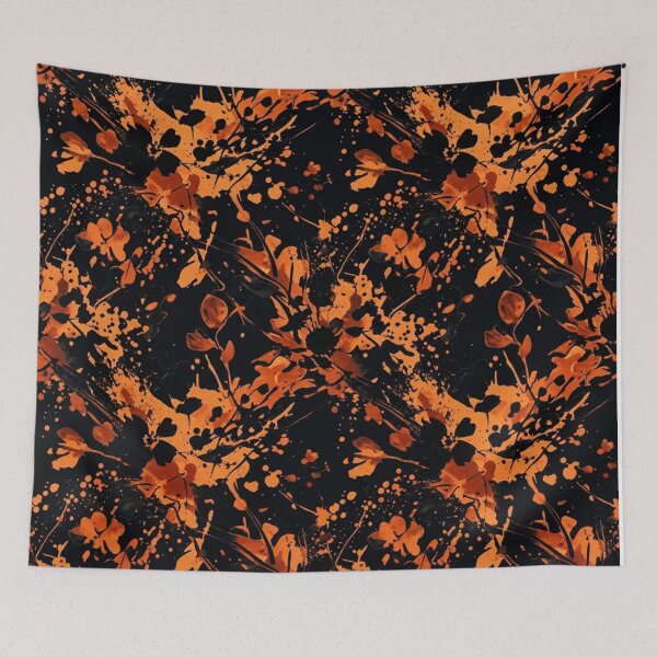 Item preview, Orange Splatter Floral Paint Pattern designed and sold by Owcomm.