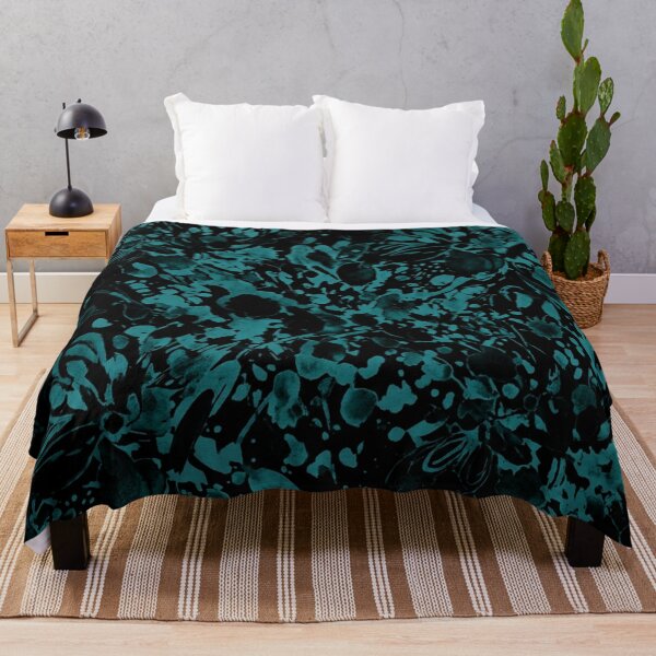 Item preview, Dark Teal Splatter Floral Seamless Pattern designed and sold by Owcomm.