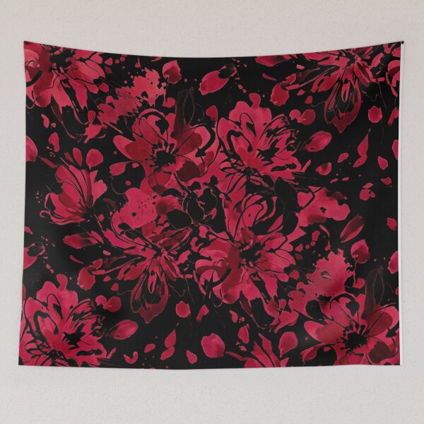 Item preview, Dark Red Crimson Floral Botanical Pattern designed and sold by Owcomm.