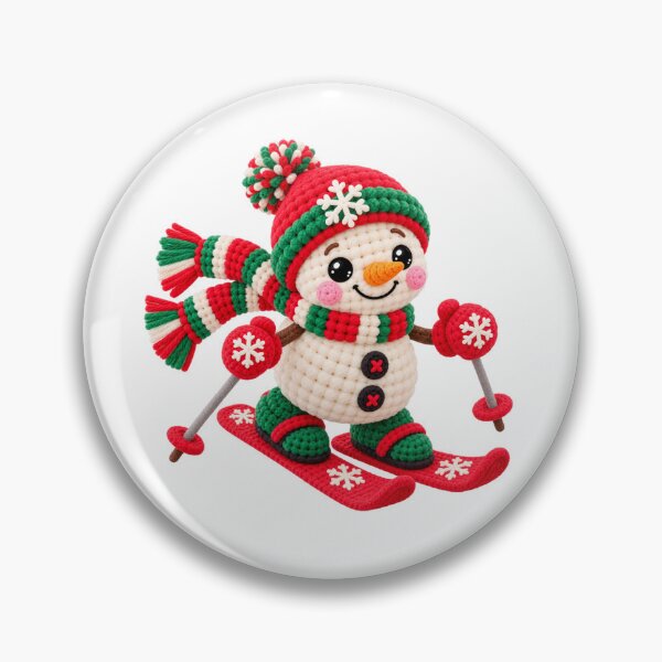 Item preview, Amigurumi - Crochet Christmas Skiing Snowman designed and sold by Myra365Art.