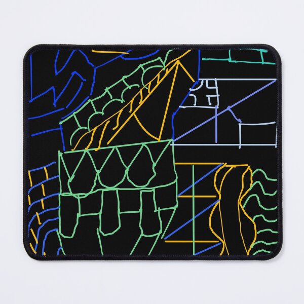 Item preview, black background pattern with unique shapes designed and sold by yousef-moh5251.