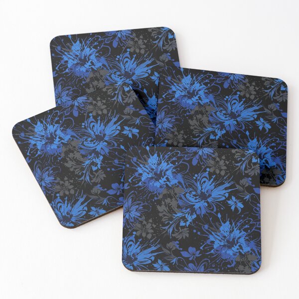 Item preview, Vibrant Electric Blue Paint Splatter Floral Pattern designed and sold by Owcomm.