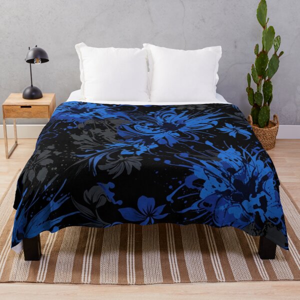 Item preview, Vibrant Electric Blue Paint Splatter Floral Pattern designed and sold by Owcomm.