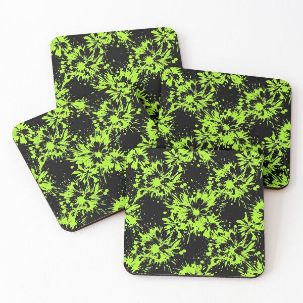 Item preview, Electric Lime Paint Splatter Floral Pattern designed and sold by Owcomm.