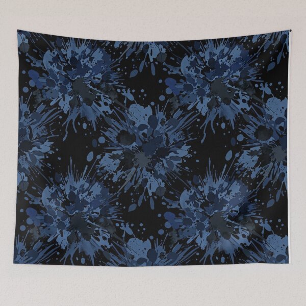 Item preview, Deep Navy Blue Watercolor Paint Splatter Pattern designed and sold by Owcomm.