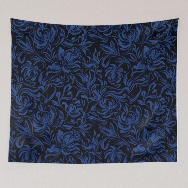 Item preview, Dark Blue Vintage Floral Seamless Pattern designed and sold by Owcomm.