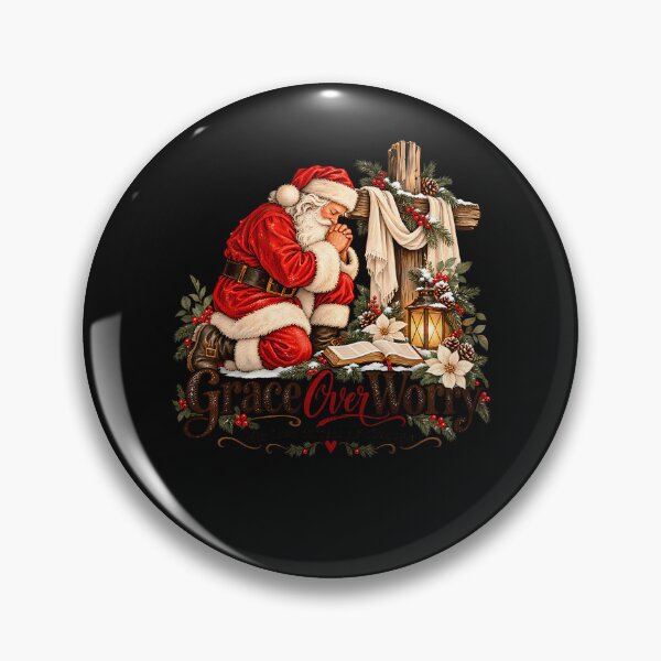 Item preview, Grace Over Worry Santa Kneeling At Cross designed and sold by Noctilune.
