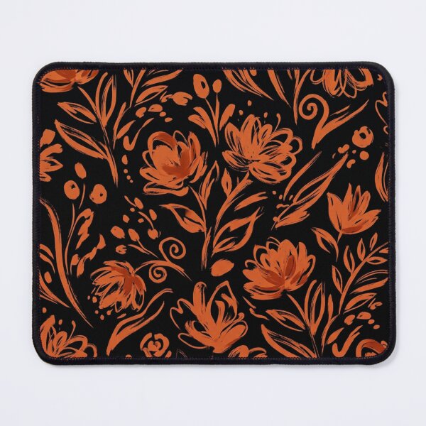 Item preview, Dark Rust Orange Botanical Floral Pattern designed and sold by Owcomm.