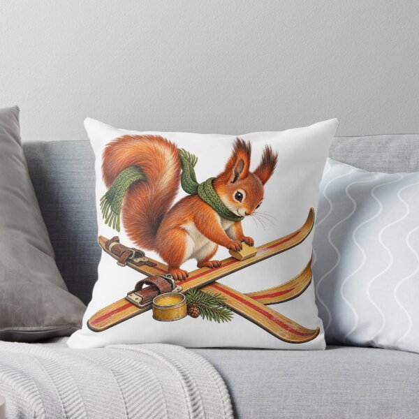 Item preview, Red Squirrel Waxing Vintage Wooden Skis designed and sold by Drip stamp.