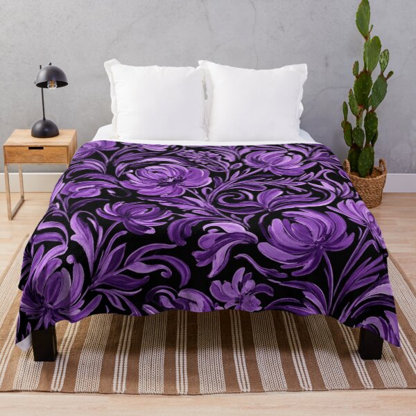 Item preview, Purple Floral Seamless Painted Folk Pattern designed and sold by Owcomm.