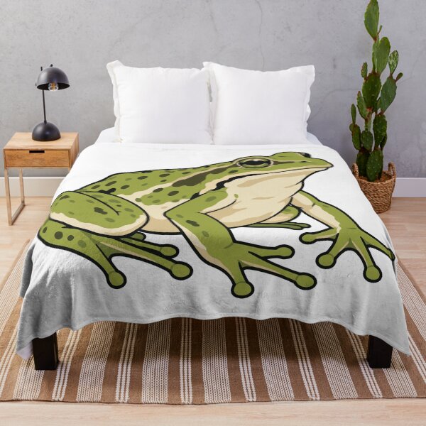 Item preview, Green Spotted Frog Illustration - Olive Green Amphibian Art designed and sold by FemmePod.