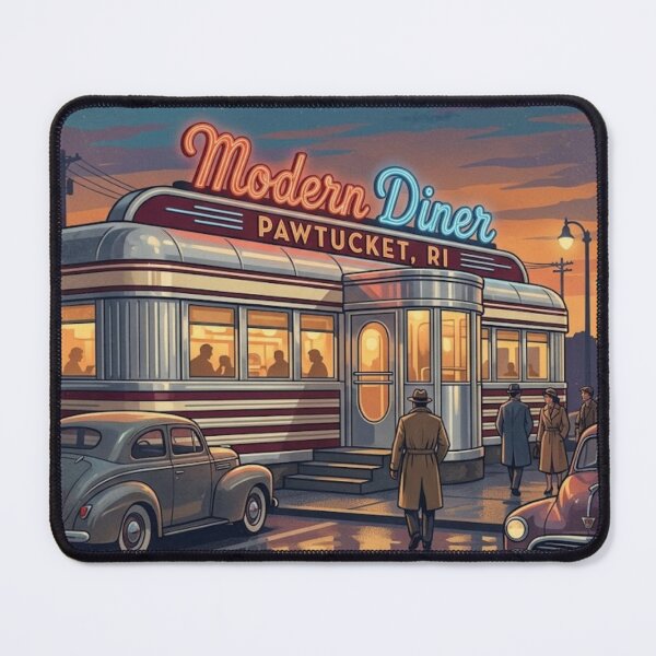 Item preview, Modern Diner Pawtucket Rhode Island – Vintage American Diner Retro Travel Art designed and sold by Eclipse 3699.