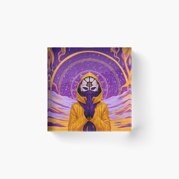 Item preview, Yellow Hooded Masked Monk Praying Cosmic Art designed and sold by Lunat1kk.