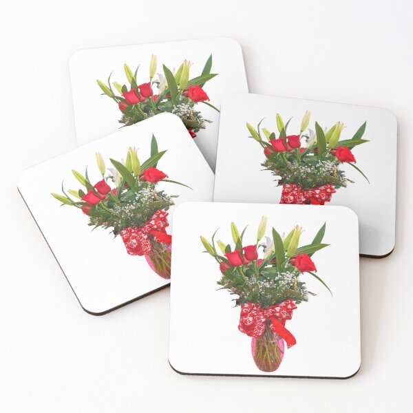 Item preview, White Lilies Flowers Red Roses Bouquet Vase Shapes Mania designed and sold by Shapes-Mania.