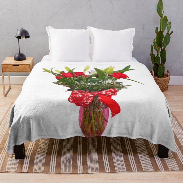Item preview, White Lilies Flowers Red Roses Bouquet Vase Shapes Mania designed and sold by Shapes-Mania.