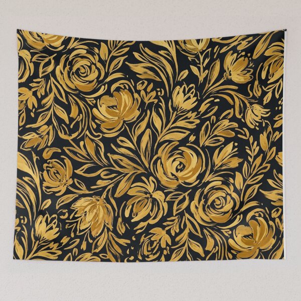 Item preview, Golden Floral Roses Seamless Pattern designed and sold by Owcomm.