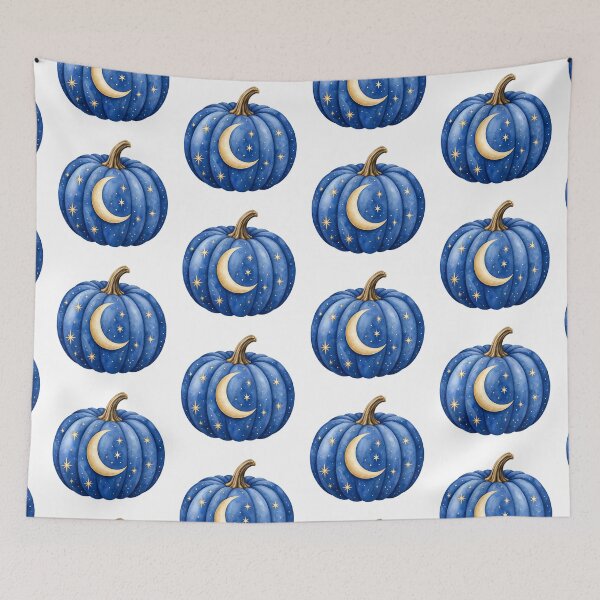 Item preview, Watercolor Blue Pumpkin with Stars and Moon  designed and sold by silviaol.
