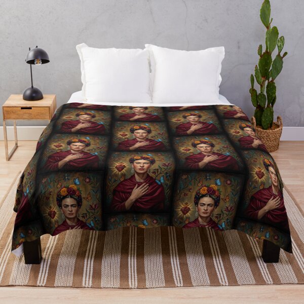 Item preview, Frida Kahlo Sacred Heart Floral Portrait designed and sold by TeeARTHY.