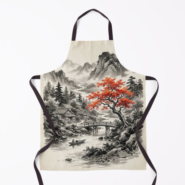 Item preview, Autumn Whispers Japanese Ink Wash Landscape designed and sold by iris-festival.