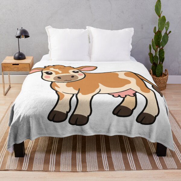 Item preview, Cute Cartoon Brown Cow With Cream Spots Illustration designed and sold by FemmePod.