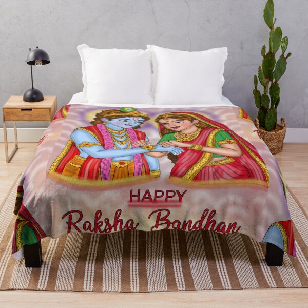 Item preview, Lord Krishna and Subhadra Rakhi Special Digital Drawing | Sibling Love Artwork designed and sold by Harshit_Digital_Arts.