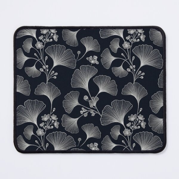 Item preview, Elegant Silver Ginkgo Biloba Line Art Pattern designed and sold by Owcomm.
