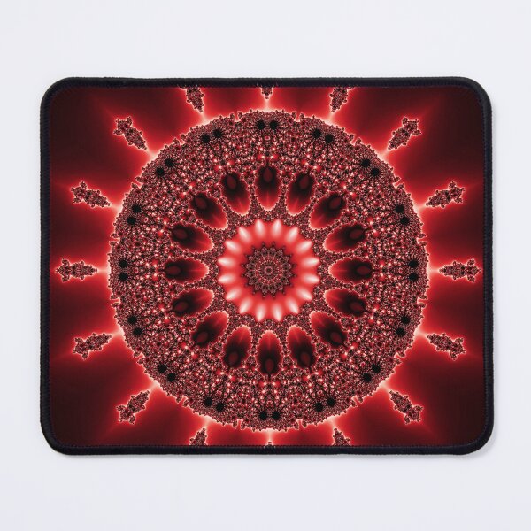 Item preview, Fractal Kaleidoscope Red and Black Crimson Sun Mandala designed and sold by Stevercortinas.