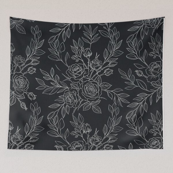 Item preview, Elegant White Line Floral Rose Seamless Pattern designed and sold by Owcomm.