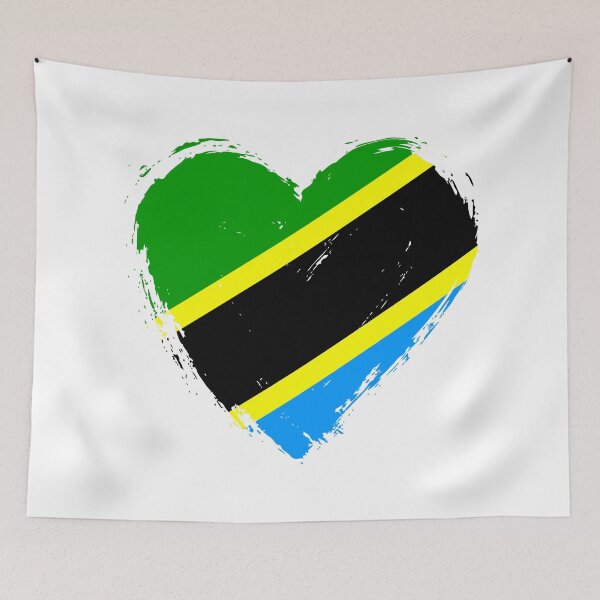 Item preview, Distressed Tanzania Flag Heart TZ designed and sold by shitpostee.