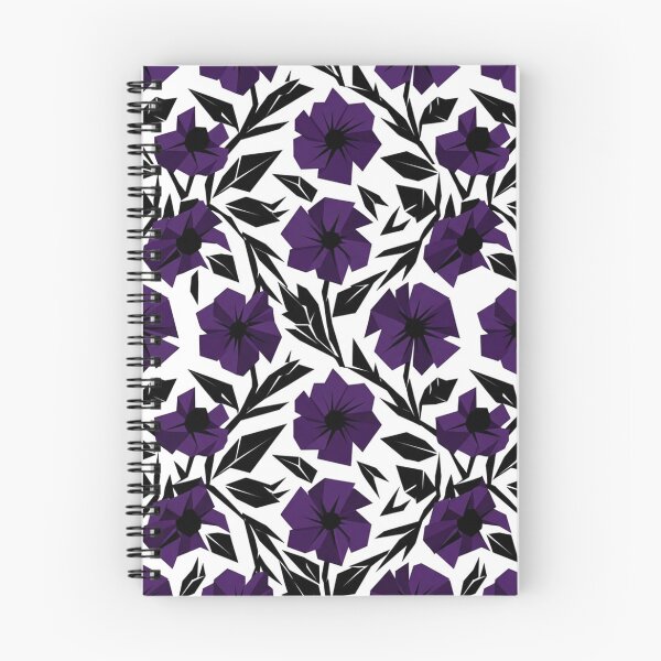 Item preview, Dark Purple Floral Silhouette Pattern Art designed and sold by Owcomm.