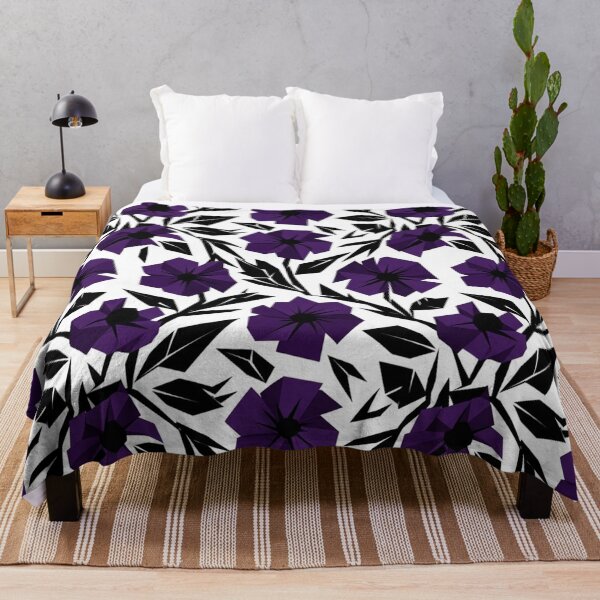 Item preview, Dark Purple Floral Silhouette Pattern Art designed and sold by Owcomm.