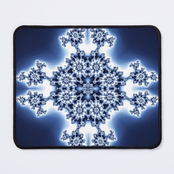 Item preview, Fractal Snowflake White on Midnight Blue Winter Kaleidoscope designed and sold by Stevercortinas.