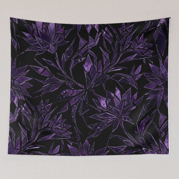 Item preview, Dark Purple Crystal Stained Glass Floral Pattern designed and sold by Owcomm.