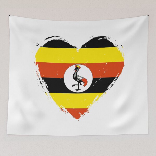 Item preview, Distressed Uganda Flag Heart UG designed and sold by shitpostee.