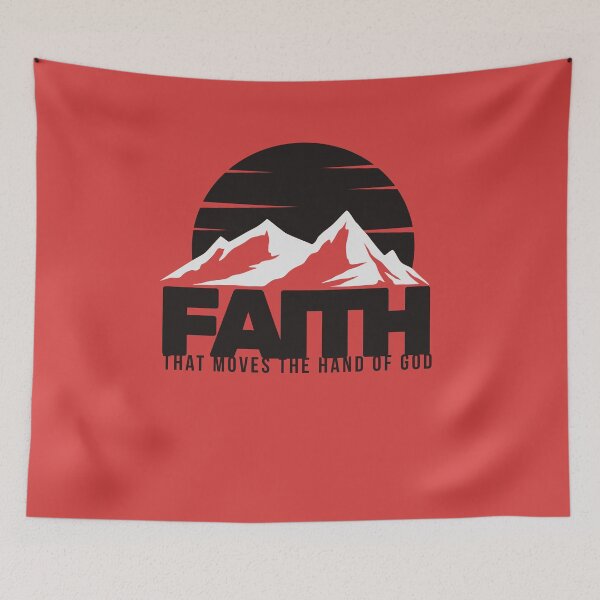 Item preview, Faith That Moves the Hand of God - Jesus Spirituality Messiah Motivational Quotes   - Gifts For Father - Red designed and sold by Doiemacreations.