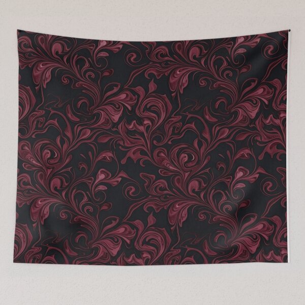 Item preview, Dark Maroon Floral Swirl Seamless Pattern designed and sold by Owcomm.