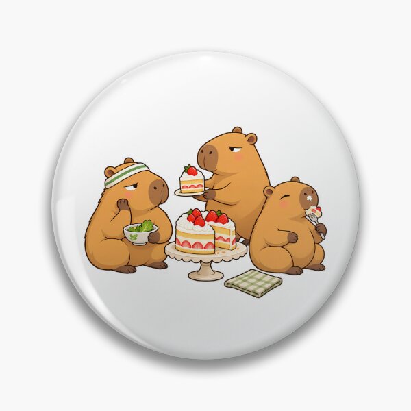 Item preview, Capybara Diet vs Strawberry Cake – Cute Food Humor designed and sold by LazyPaw Design.