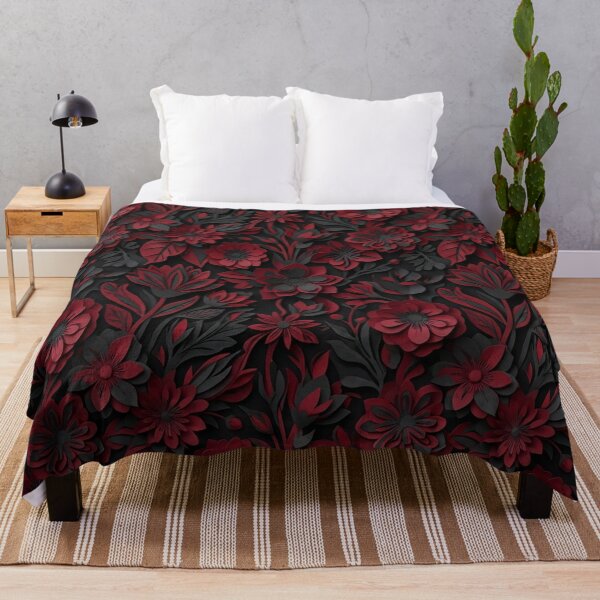 Item preview, Dark Red Floral Papercut Seamless Pattern designed and sold by Owcomm.