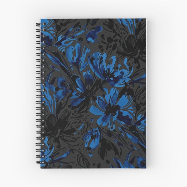 Item preview, Dark Blue Watercolor Floral Garden Pattern designed and sold by Owcomm.