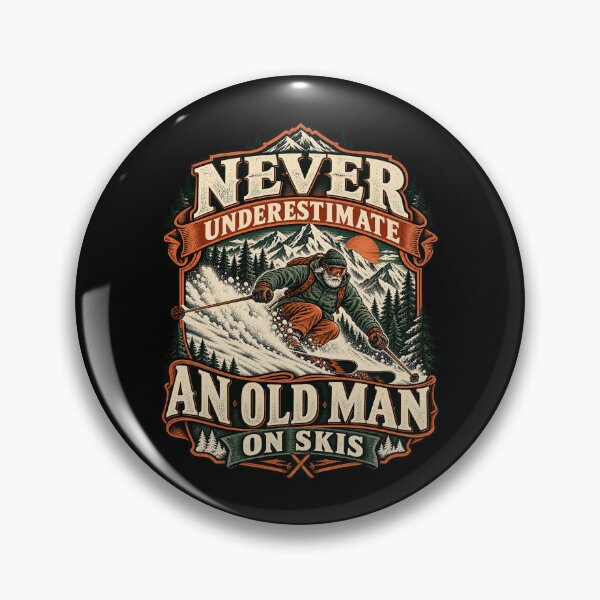 Item preview, Never Underestimate an Old Man on Skis designed and sold by Art For You Studio.
