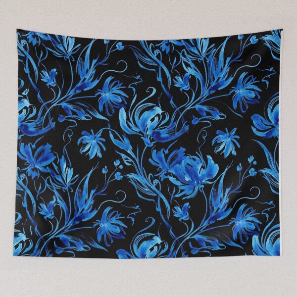 Item preview, Elegant Blue Floral Watercolor Pattern designed and sold by Owcomm.