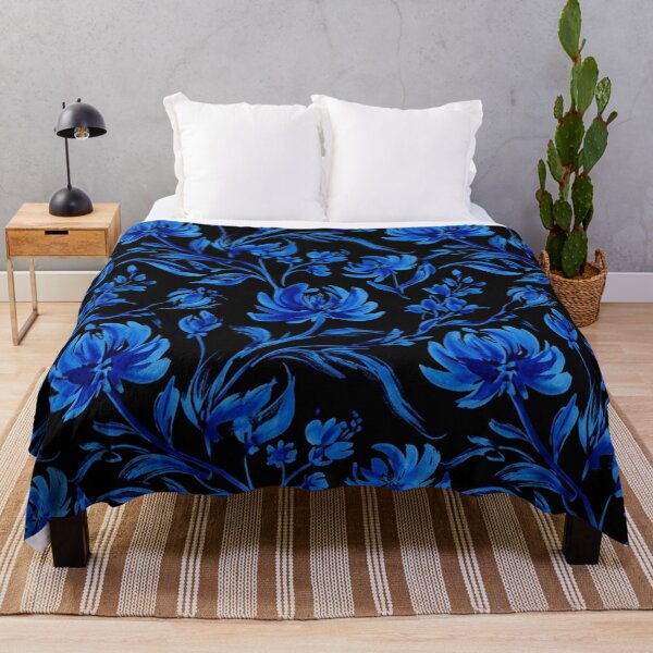 Item preview, Elegant Midnight Blue Floral Watercolor Pattern designed and sold by Owcomm.