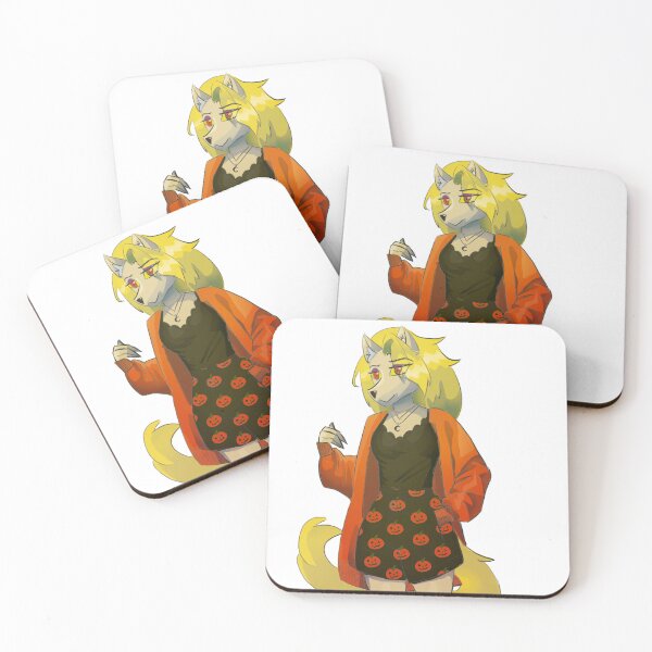 Item preview, Kawaii Silver Halloween. Blonde Wolf in Pumpkin Dress designed and sold by Estefanía Aparici.