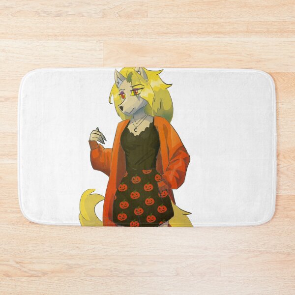 Item preview, Kawaii Silver Halloween. Blonde Wolf in Pumpkin Dress designed and sold by Estefanía Aparici.